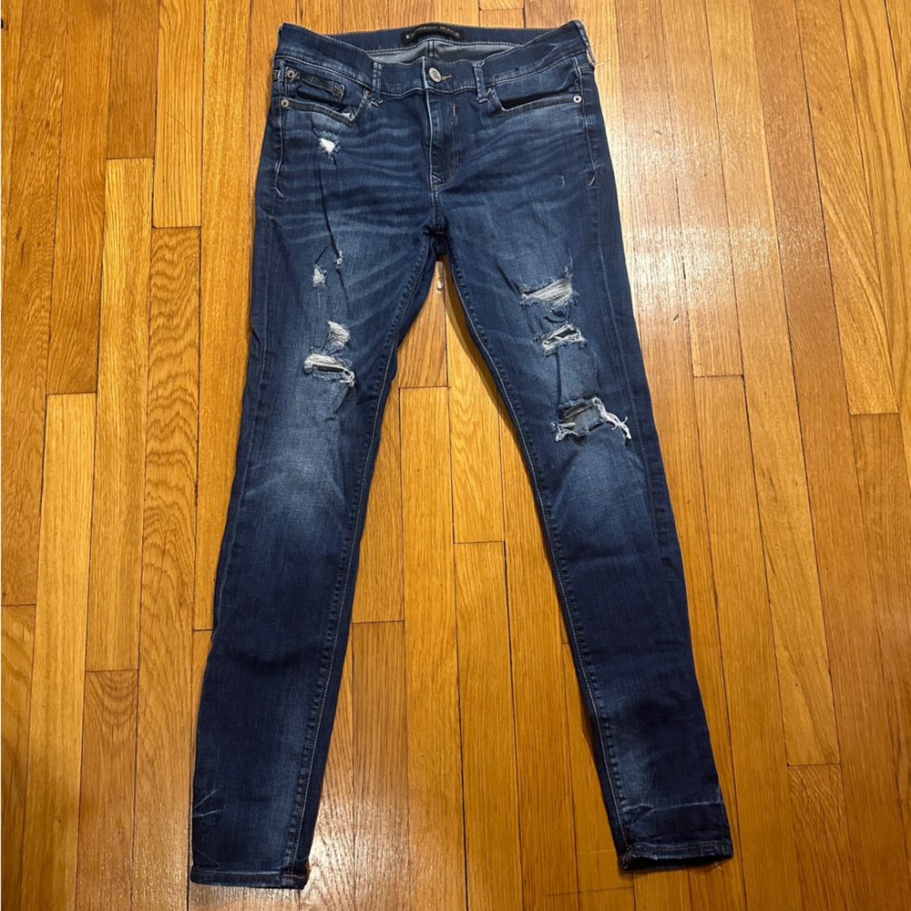 Express midrise destroyed legging jeans